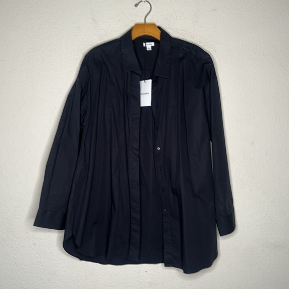 NWT Cuyana Poplin Oversized Shirt Black Size Large Minimalist Corpcore Capsule - Picture 2 of 7